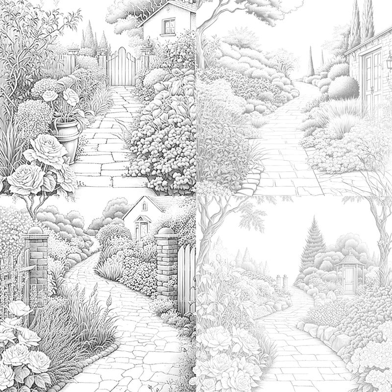 Garden Path Coloring Book - CraftNest - Digital Crafting and Art