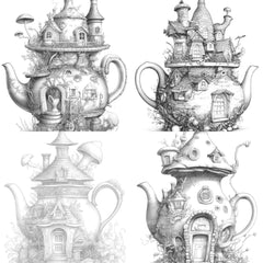 Teapot Fairy House Coloring Book - CraftNest - Digital Crafting and Art