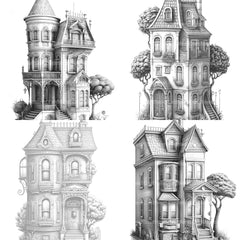 Townhouse Tiny House Coloring Book - CraftNest - Digital Crafting and Art