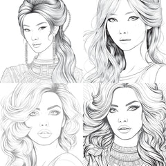 Beautiful Women Coloring Book - CraftNest - Digital Crafting and Art