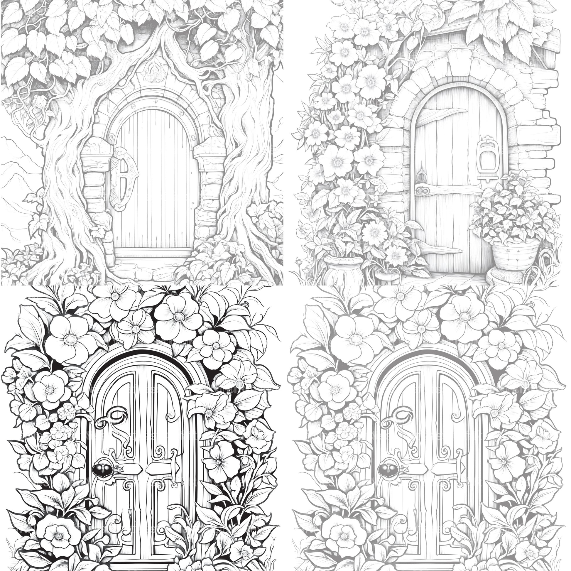 Blooming Door Coloring Book - CraftNest - Digital Crafting and Art