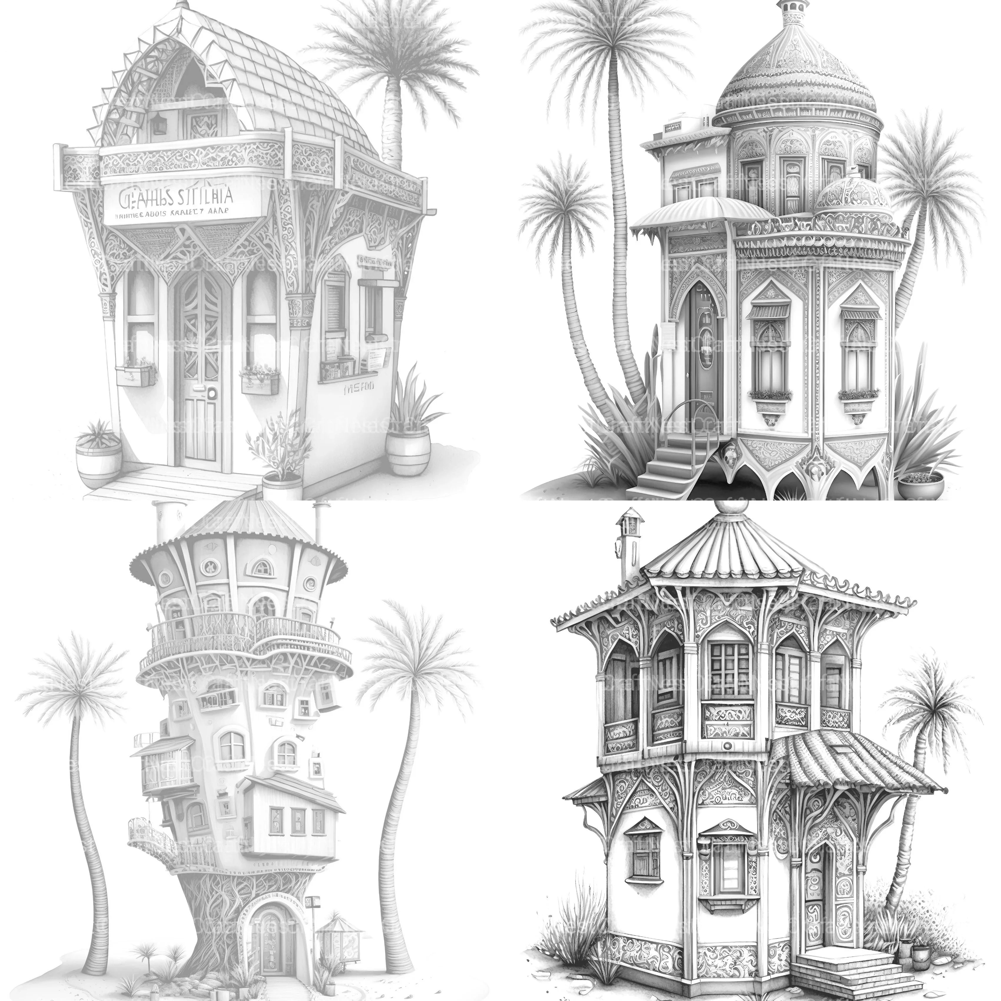 Dubai Tiny House Coloring Book - CraftNest - Digital Crafting and Art