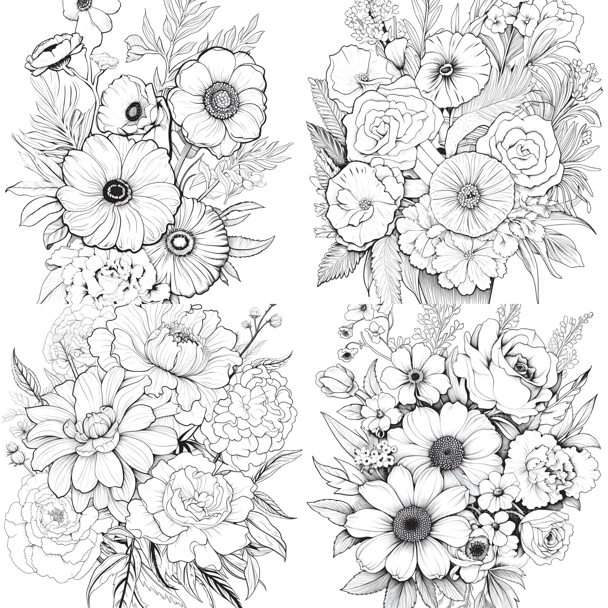 Flower Coloring Book 2 - CraftNest - Digital Crafting and Art