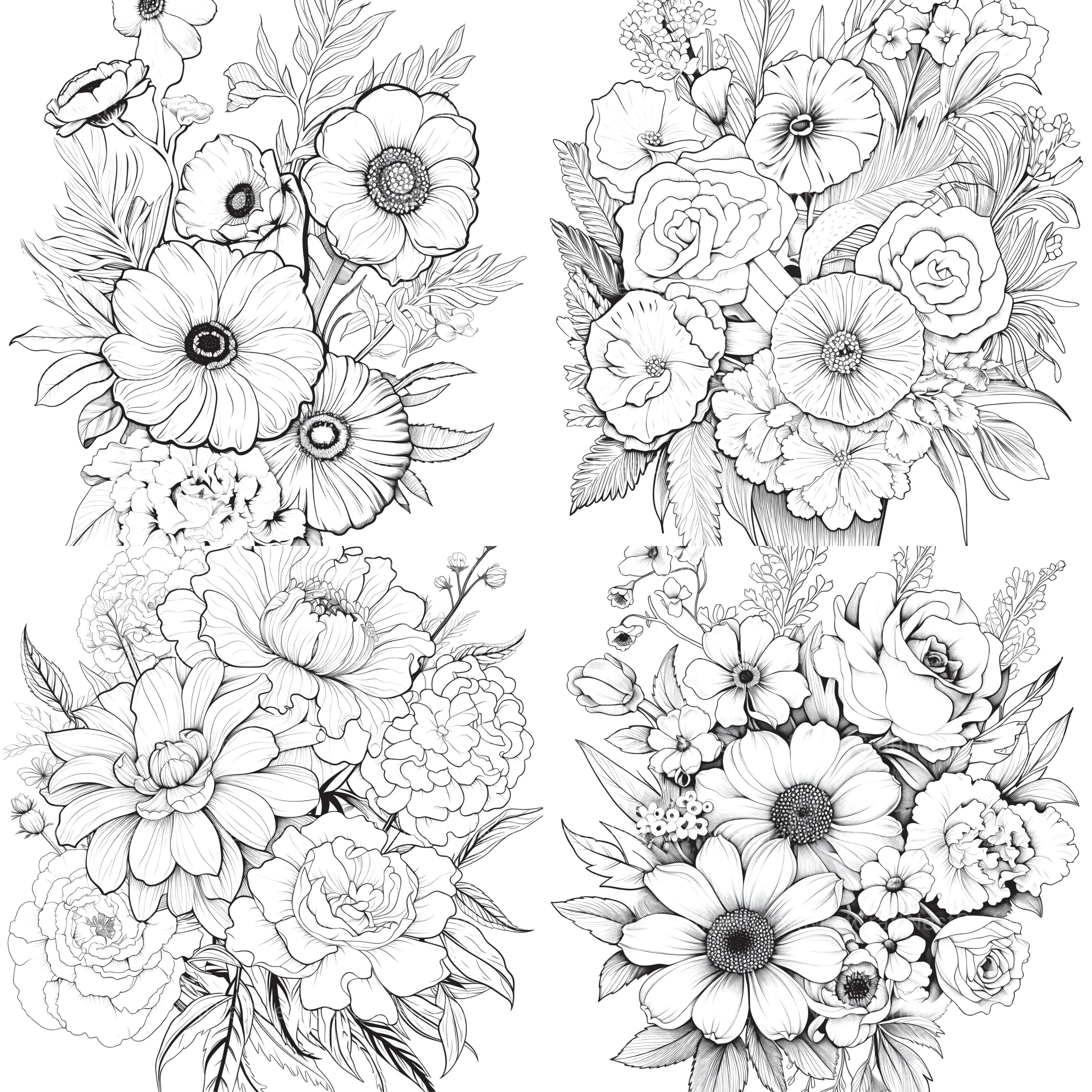 Flower Coloring Book 2 - CraftNest - Digital Crafting and Art