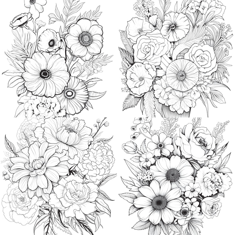 Flower Coloring Book 2 - CraftNest - Digital Crafting and Art