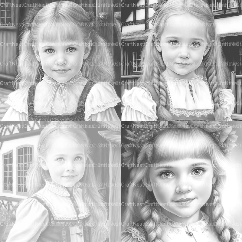 Bavarian Girl Coloring Book - CraftNest - Digital Crafting and Art