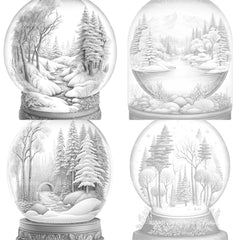 Snow Globe Nature Scene Coloring Book - CraftNest - Digital Crafting and Art