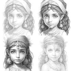 Cute Egyptian Girl Coloring Book - CraftNest - Digital Crafting and Art