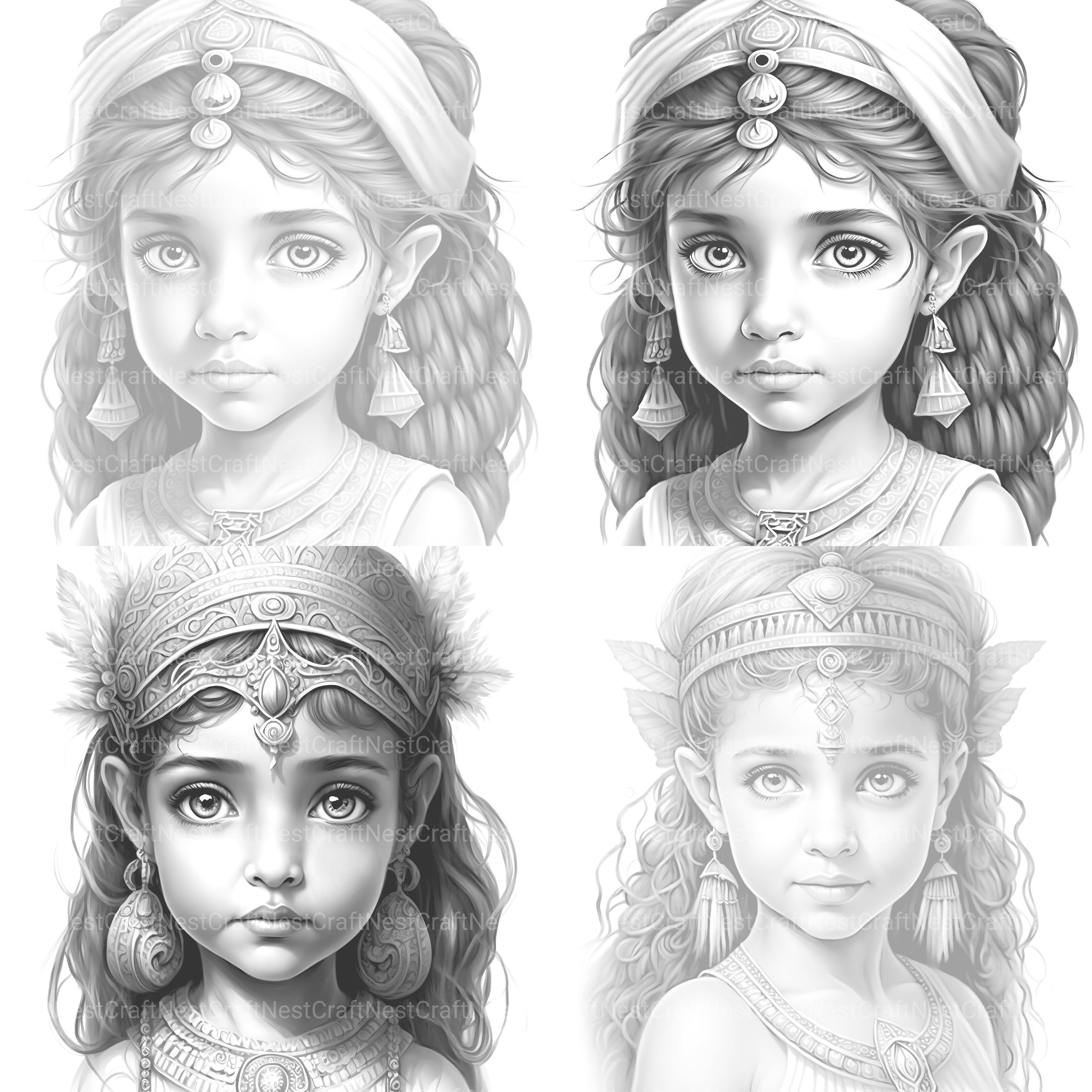 Cute Egyptian Girl Coloring Book - CraftNest - Digital Crafting and Art