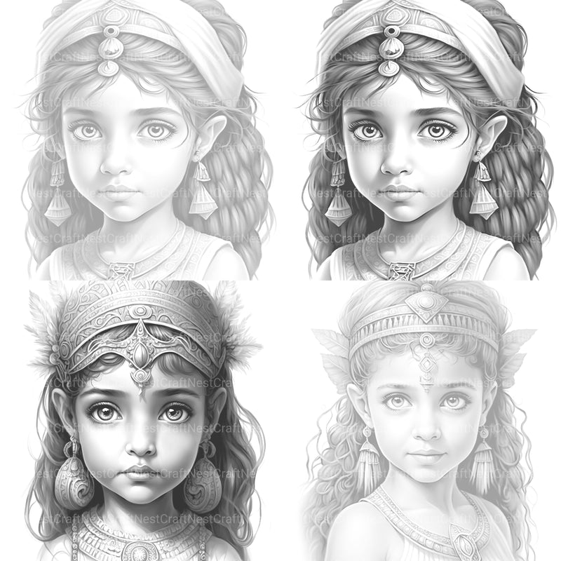 Cute Egyptian Girl Coloring Book - CraftNest - Digital Crafting and Art