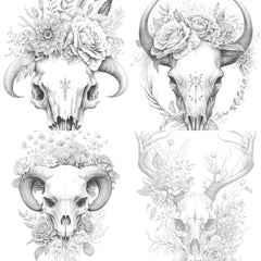 Floral Skull Coloring Book - CraftNest - Digital Crafting and Art