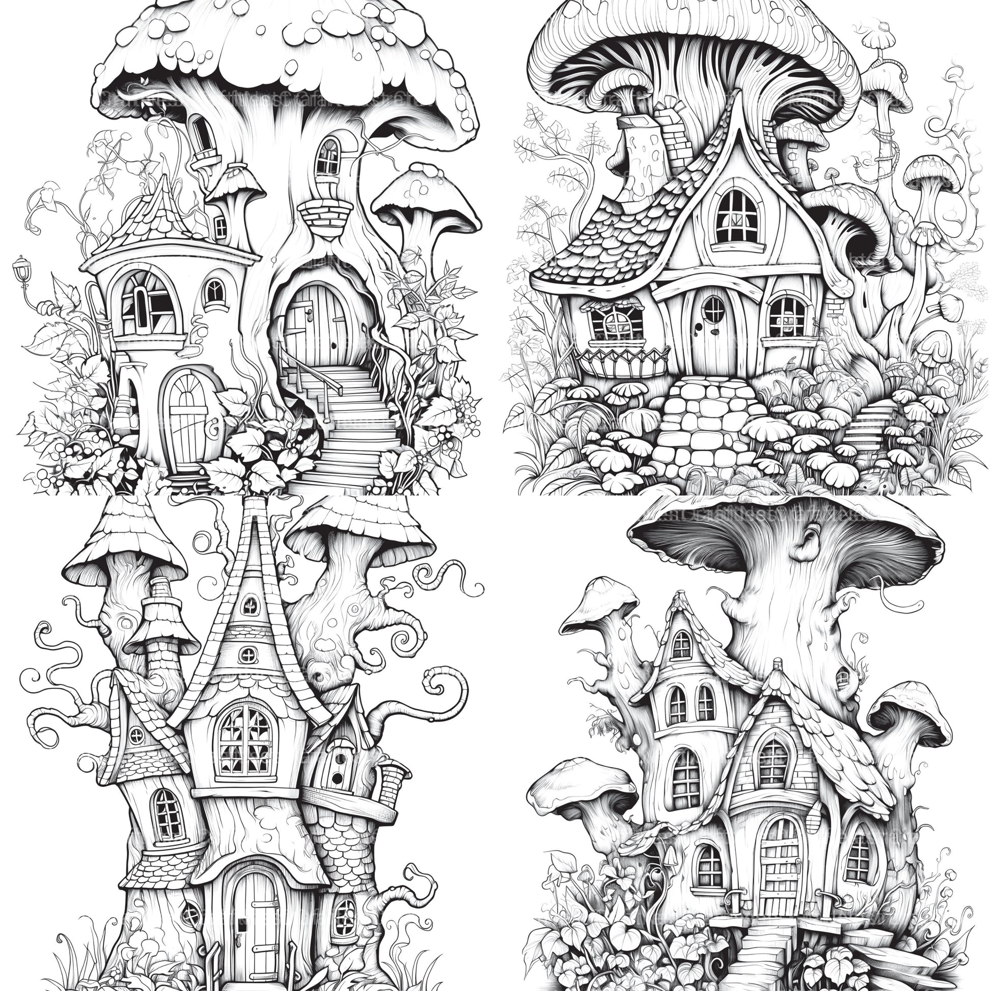 Fairy Houses Coloring Book - CraftNest - Digital Crafting and Art