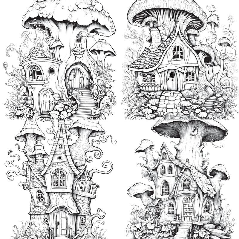Fairy Houses Coloring Book - CraftNest - Digital Crafting and Art