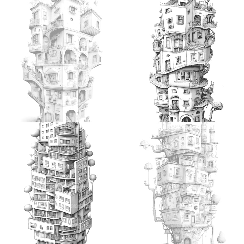 Condominium Tiny House Coloring Book - CraftNest - Digital Crafting and Art