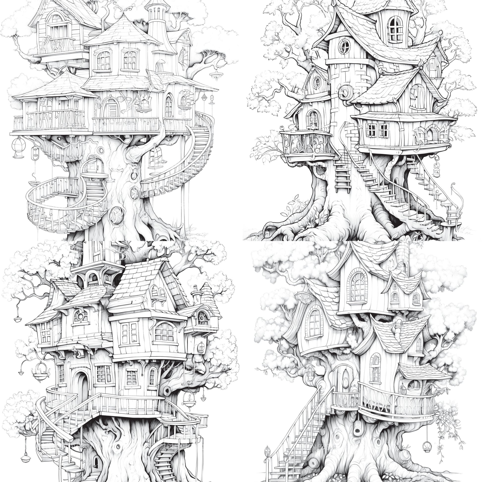 Treehouse Coloring Book - CraftNest - Digital Crafting and Art