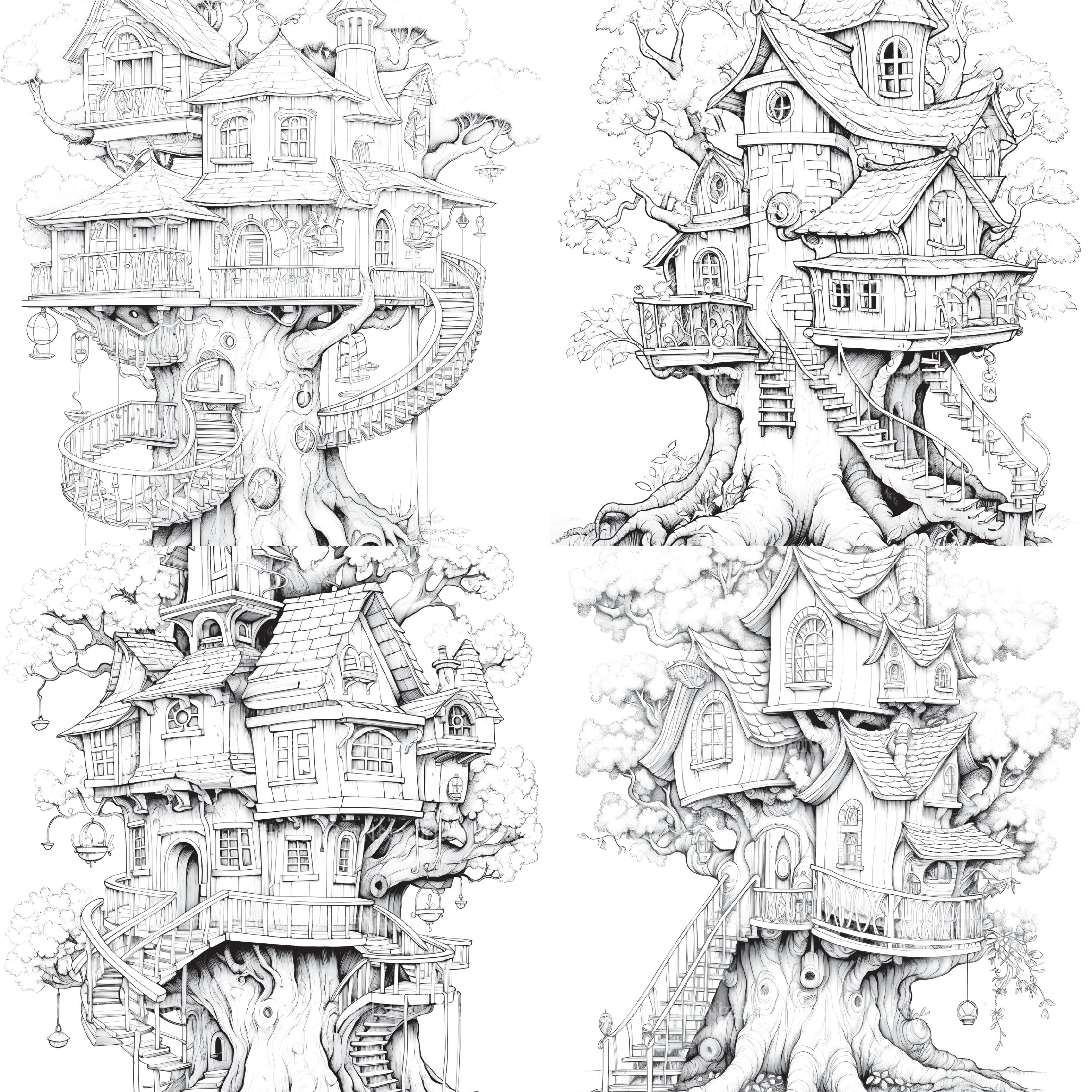 Treehouse Coloring Book - CraftNest - Digital Crafting and Art