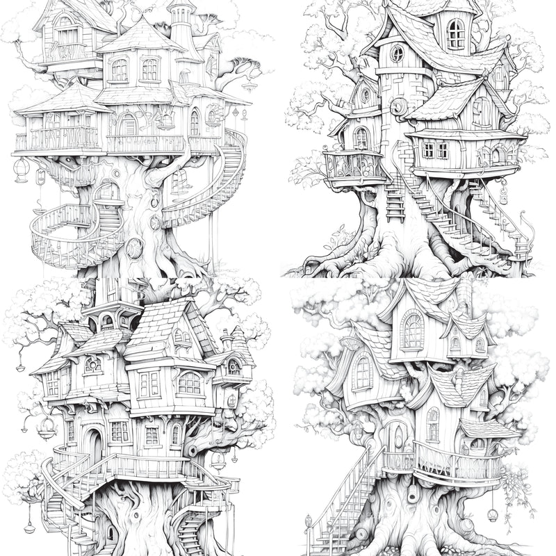 Treehouse Coloring Book - CraftNest - Digital Crafting and Art