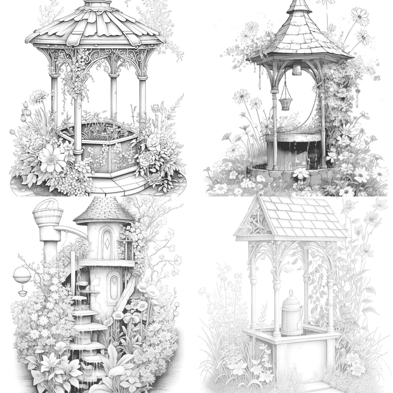 Wishing Well Coloring Book - CraftNest - Digital Crafting and Art