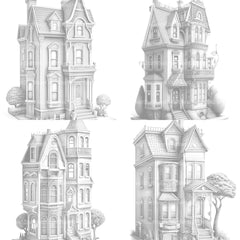 Townhouse Tiny House Coloring Book - CraftNest - Digital Crafting and Art