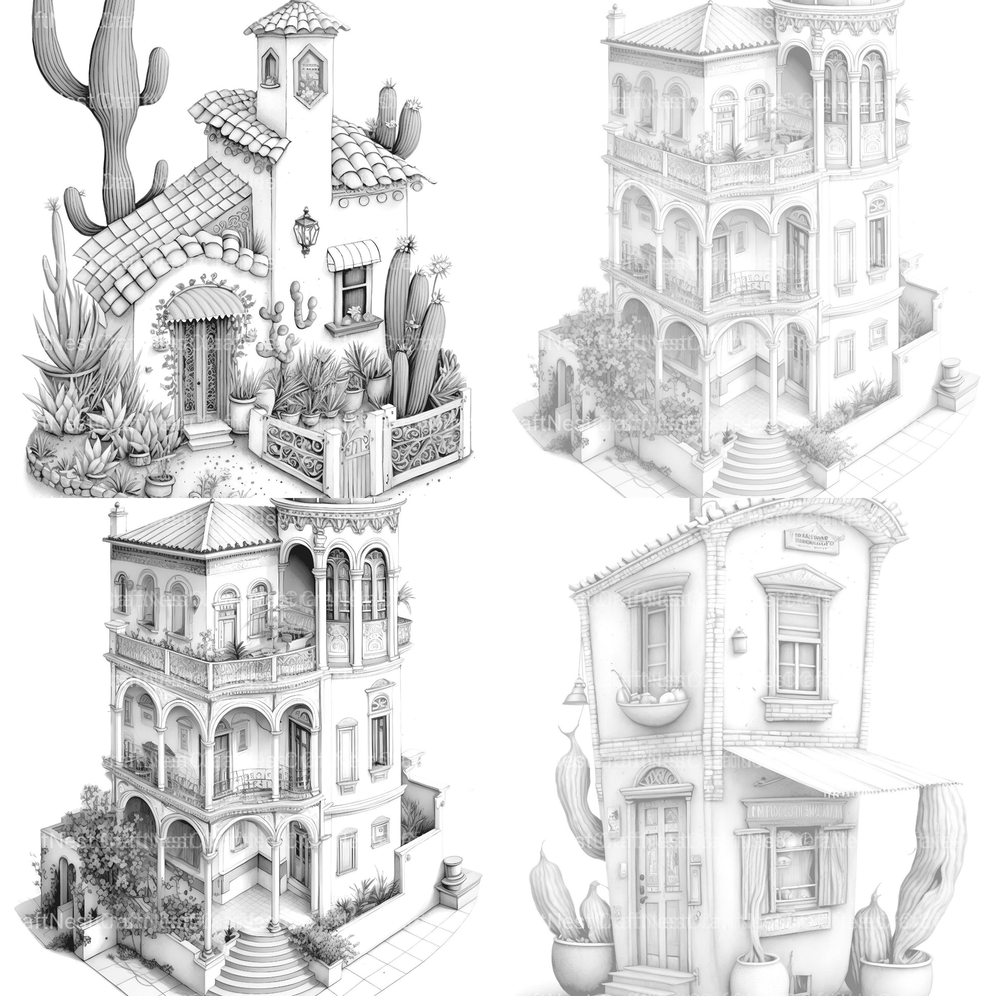 Chile Tiny House Coloring Book 1 - CraftNest - Digital Crafting and Art