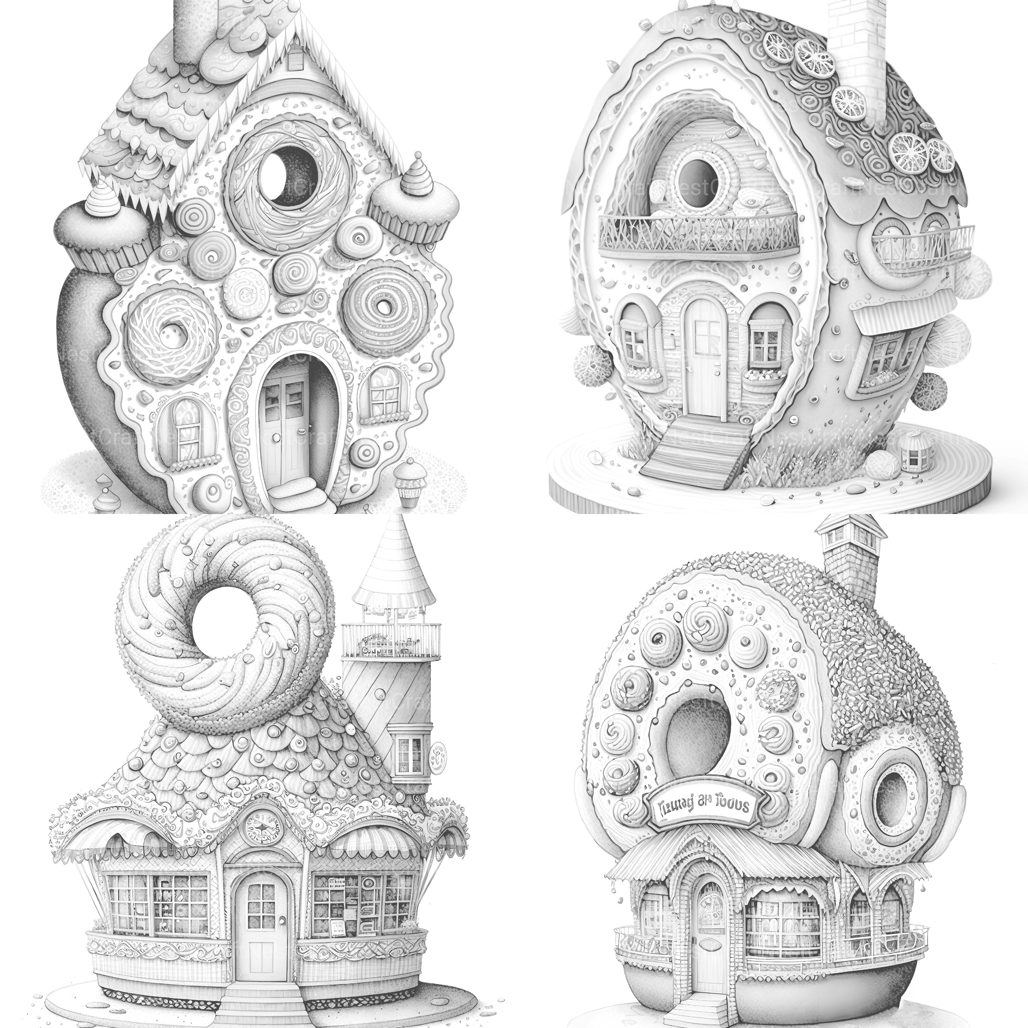 Donut House Coloring Book - CraftNest - Digital Crafting and Art
