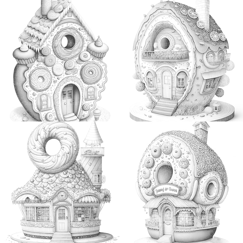 Donut House Coloring Book - CraftNest - Digital Crafting and Art