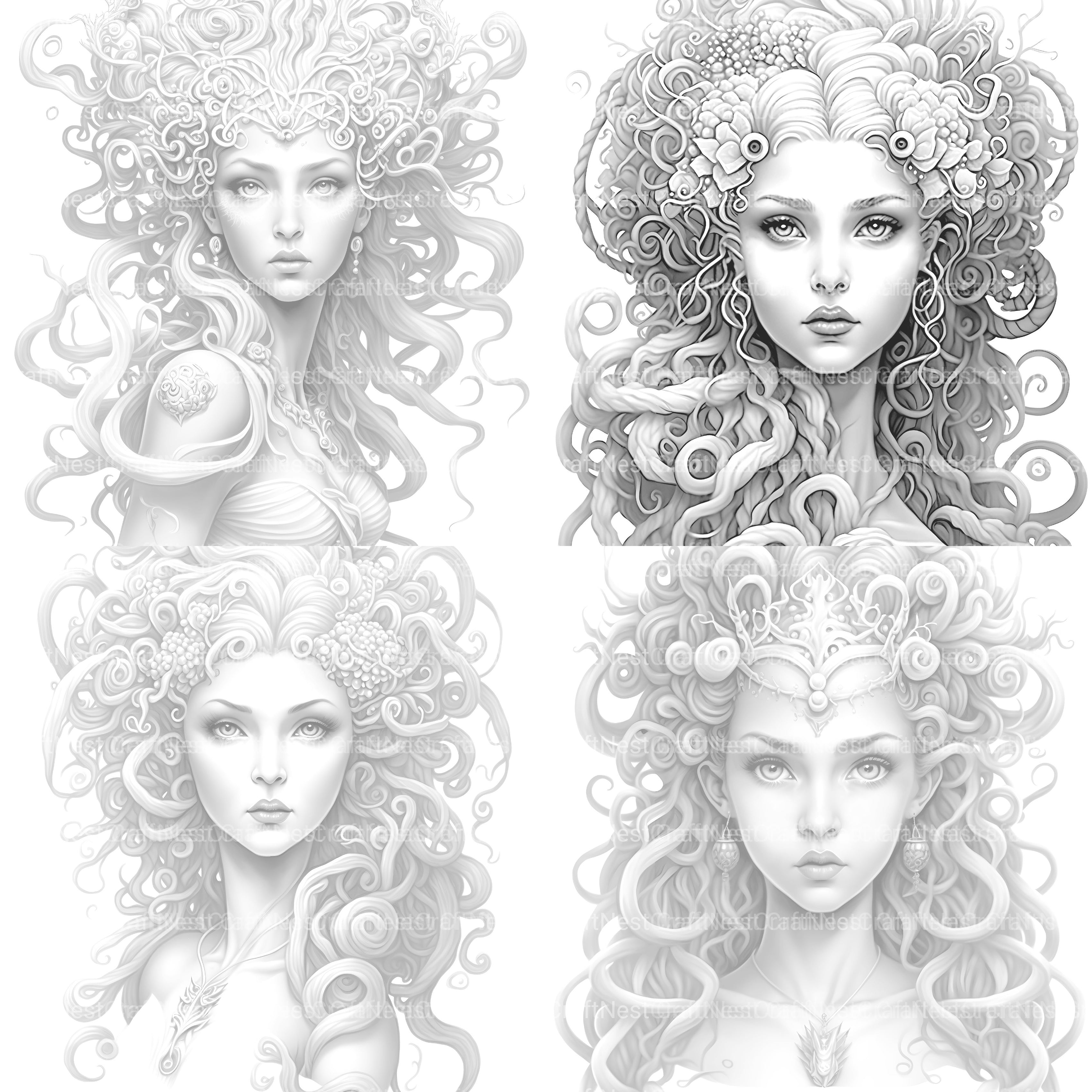 Medusa Coloring Book - CraftNest - Digital Crafting and Art