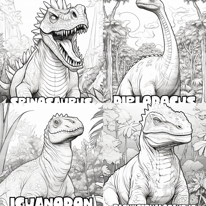 Kids Dinosaur Coloring Book - CraftNest - Digital Crafting and Art