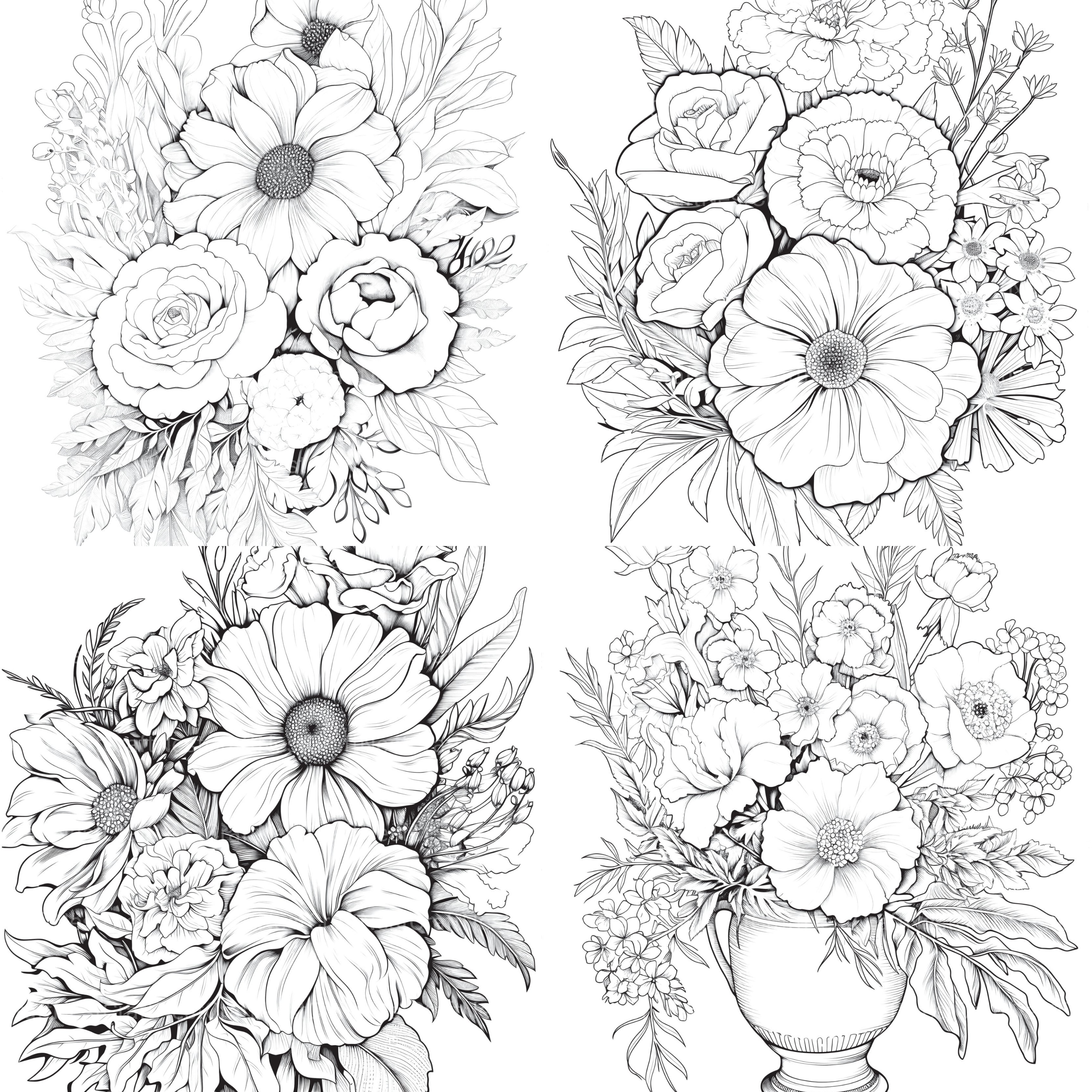 Flower Coloring Book 2 - CraftNest - Digital Crafting and Art