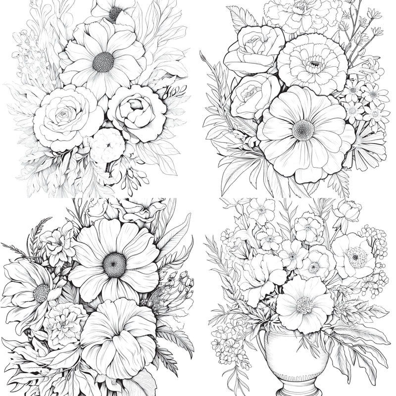 Flower Coloring Book 2 - CraftNest - Digital Crafting and Art