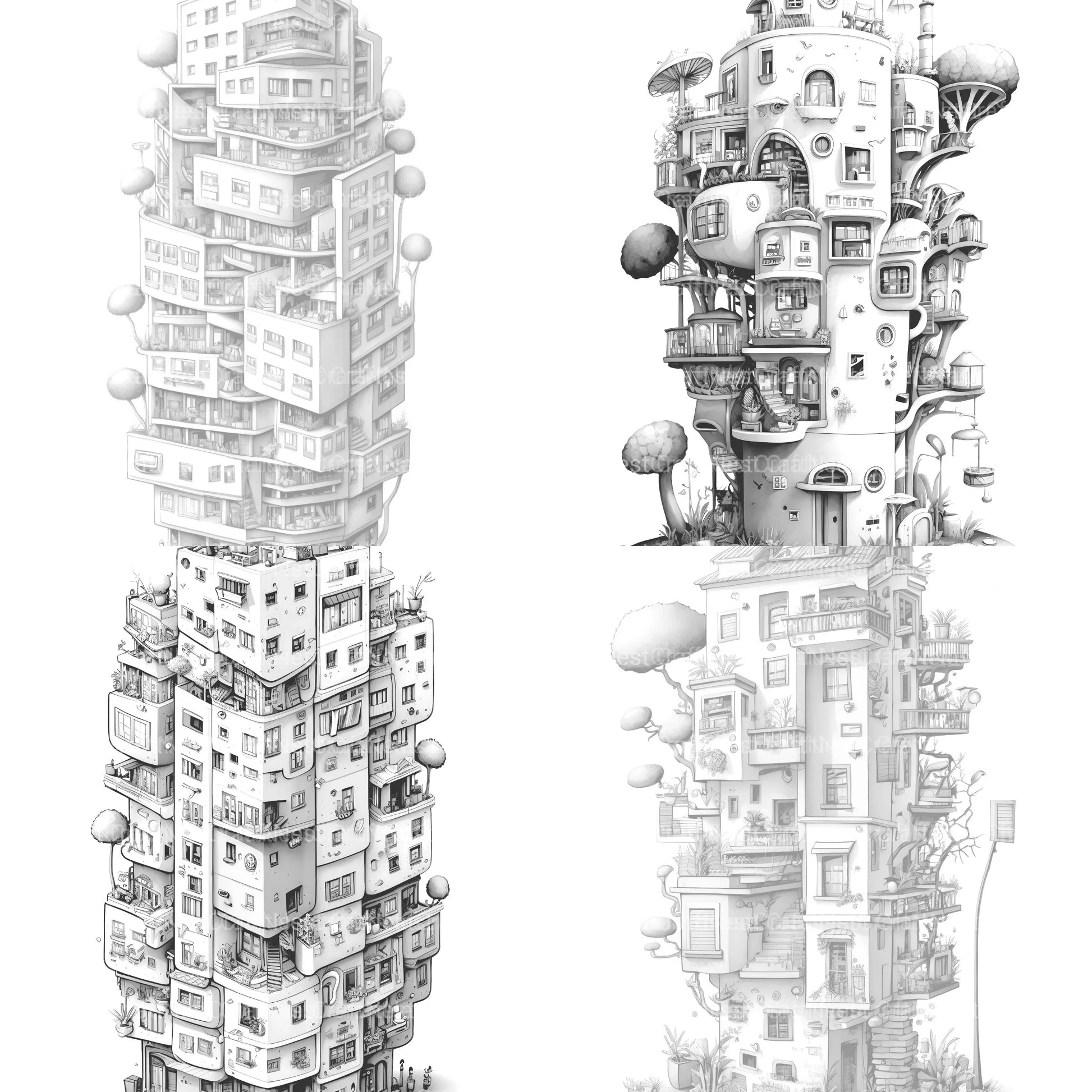 Condominium Tiny House Coloring Book - CraftNest - Digital Crafting and Art