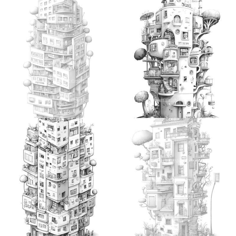 Condominium Tiny House Coloring Book - CraftNest - Digital Crafting and Art