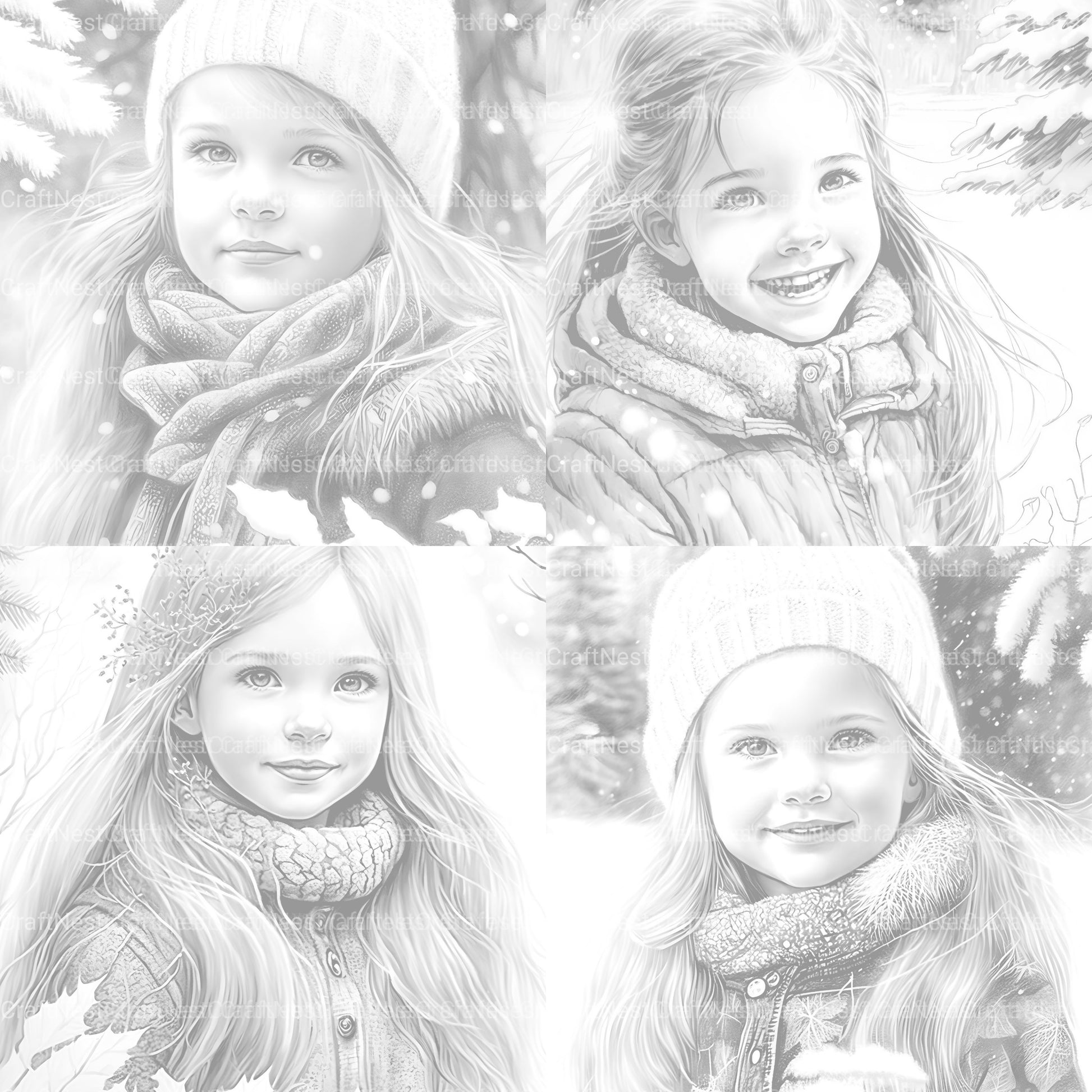 Winter Girl Coloring Book - CraftNest - Digital Crafting and Art