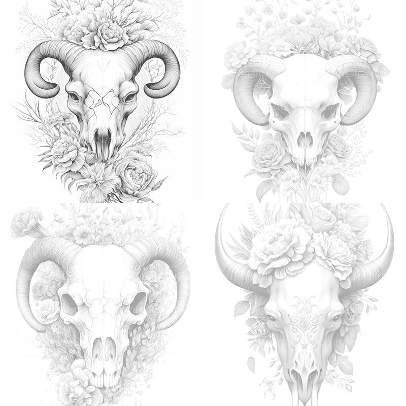 Floral Skull Coloring Book - CraftNest - Digital Crafting and Art