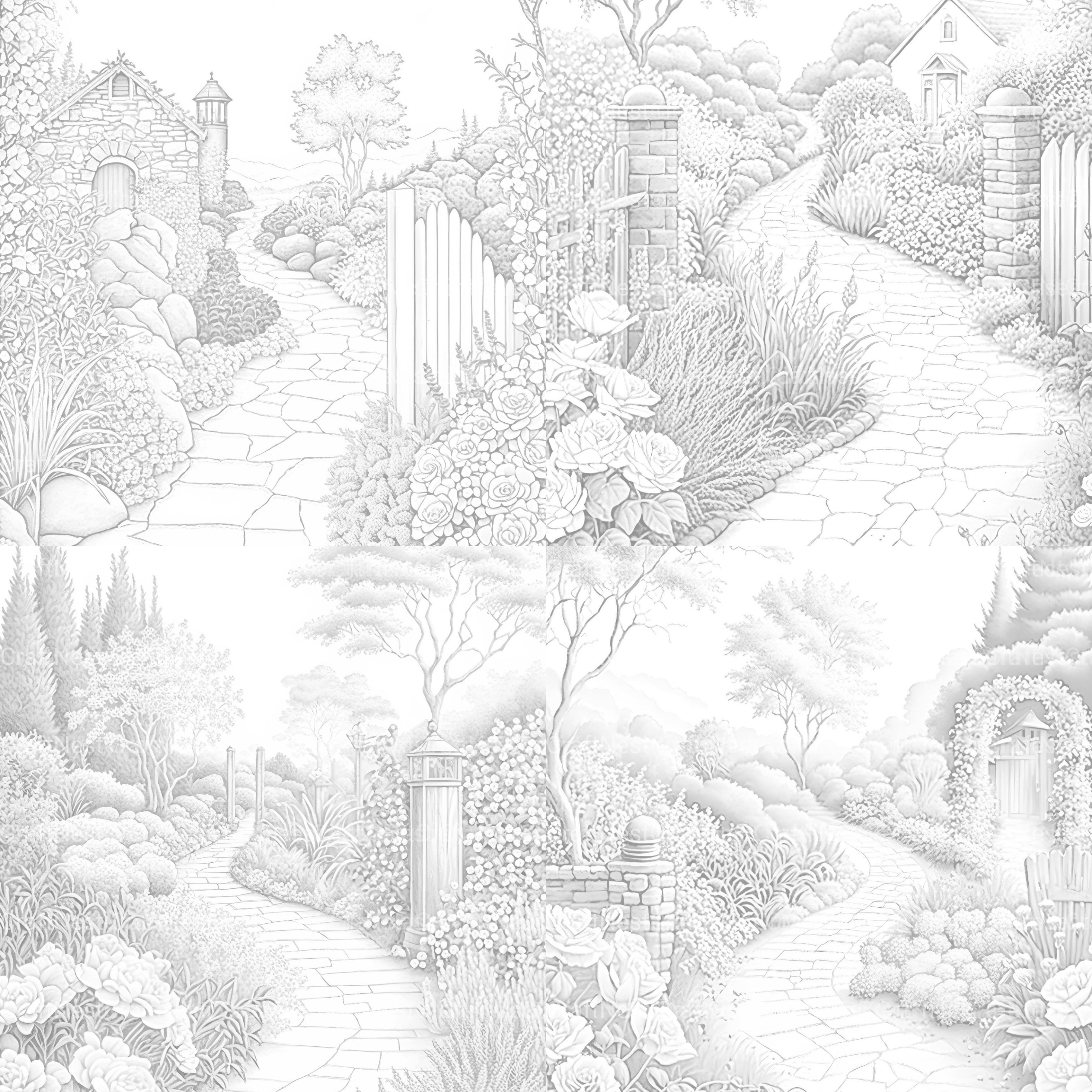 Garden Path Coloring Book - CraftNest - Digital Crafting and Art