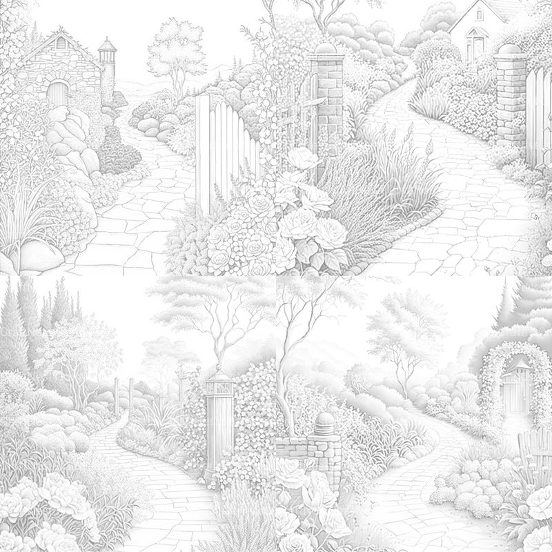 Garden Path Coloring Book - CraftNest - Digital Crafting and Art