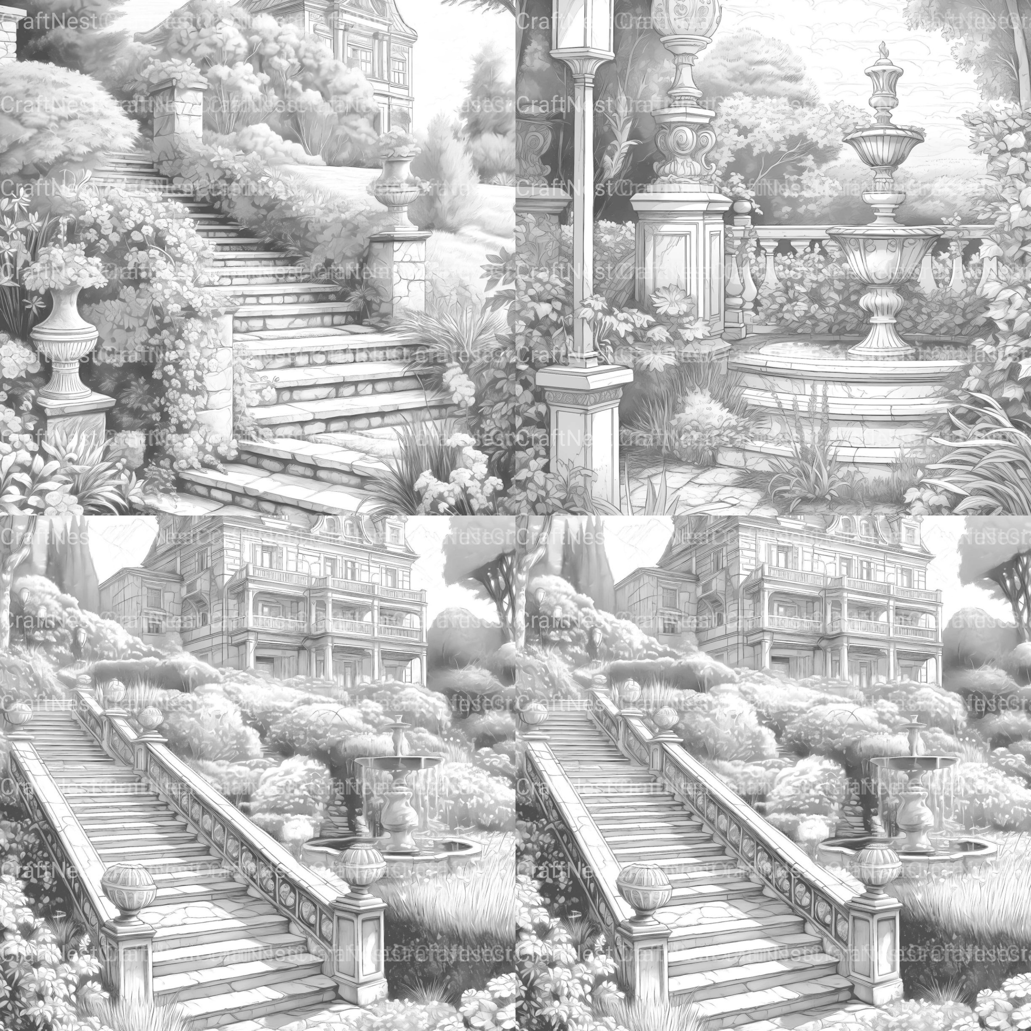 Formal Garden Coloring Book - CraftNest - Digital Crafting and Art