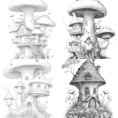 Magical Mushroom House Coloring Book - CraftNest - Digital Crafting and Art