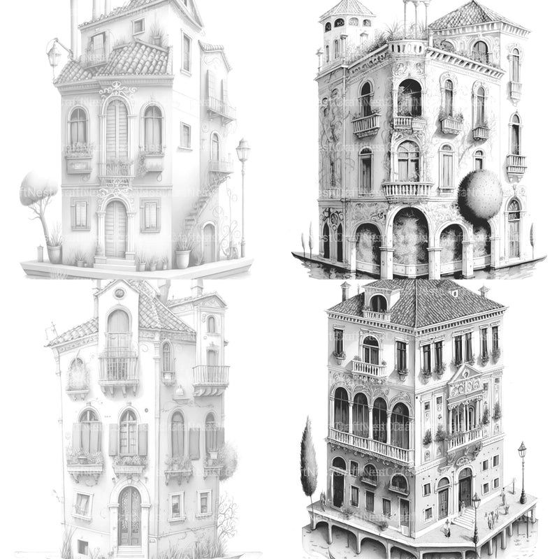 Venetian Tiny House Coloring Book - CraftNest - Digital Crafting and Art