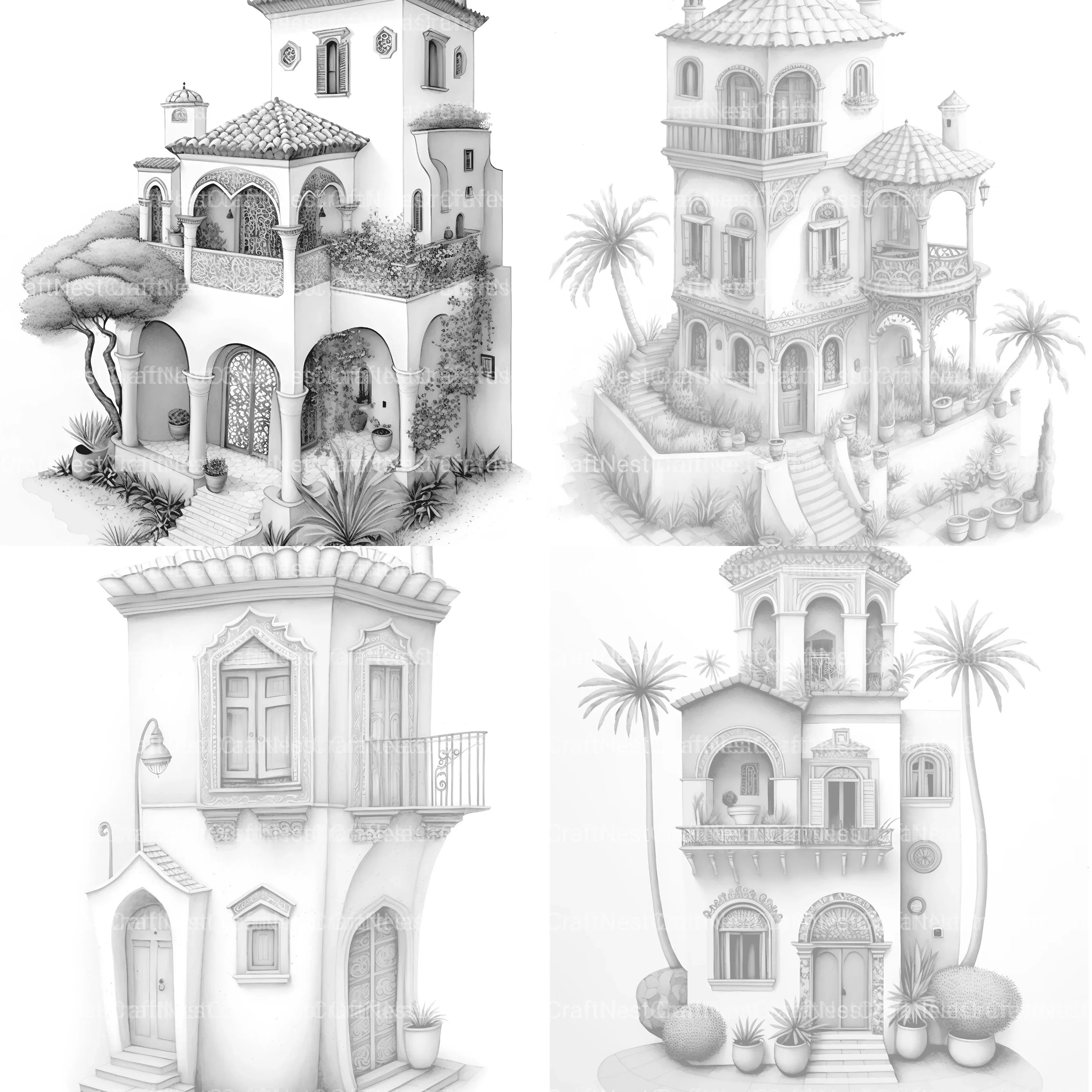 Moroccan Tiny House Coloring Book - CraftNest - Digital Crafting and Art