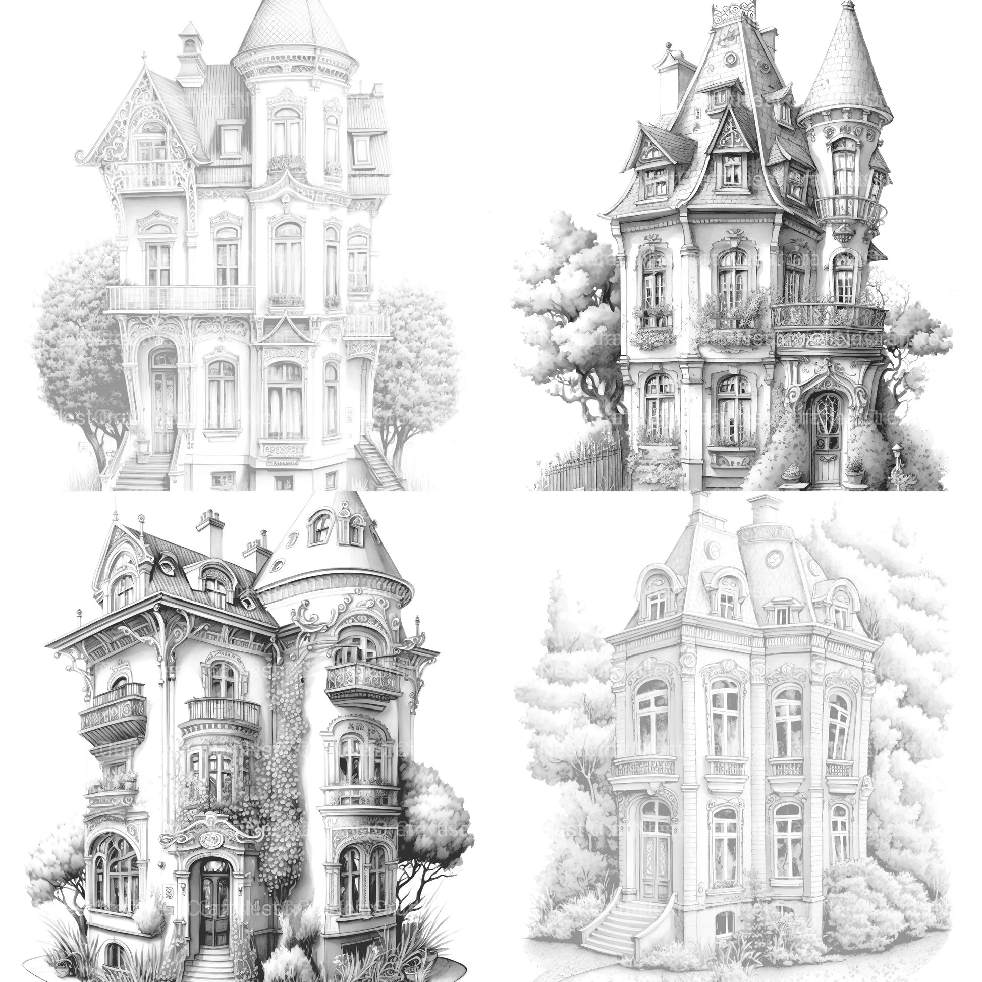 German Tiny House Coloring Book - CraftNest - Digital Crafting and Art