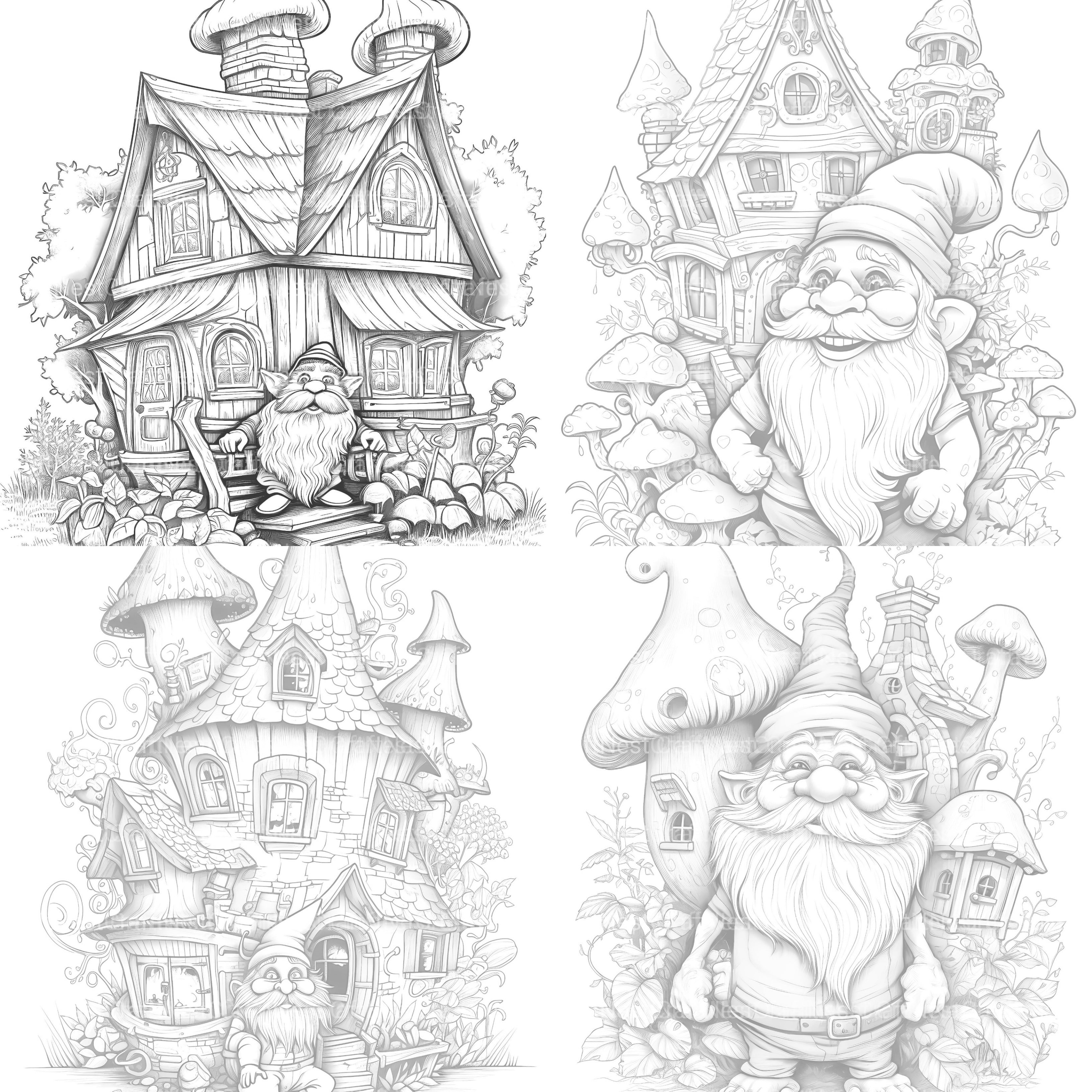 Gnome Coloring Book 2 - CraftNest - Digital Crafting and Art