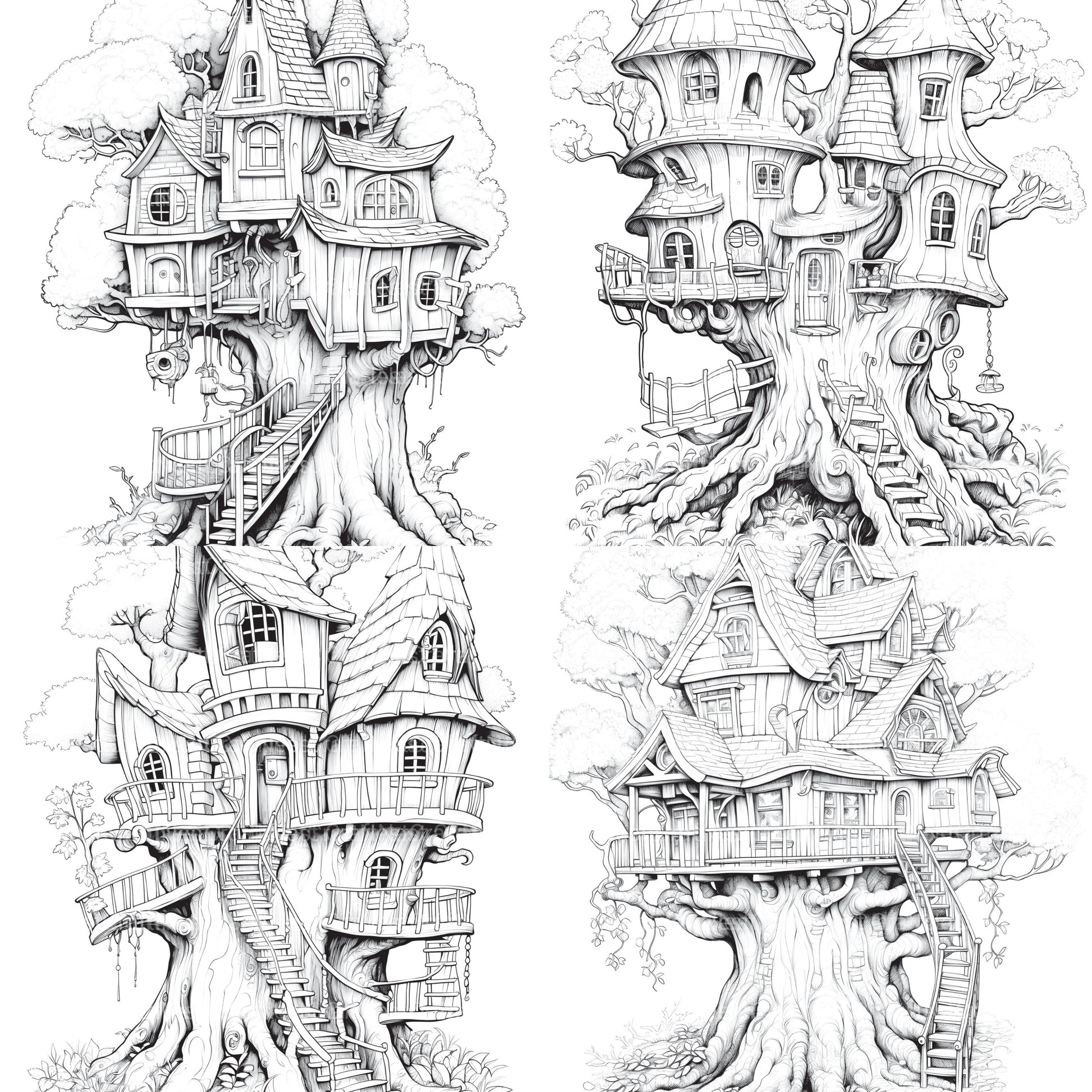 Treehouse Coloring Book - CraftNest - Digital Crafting and Art