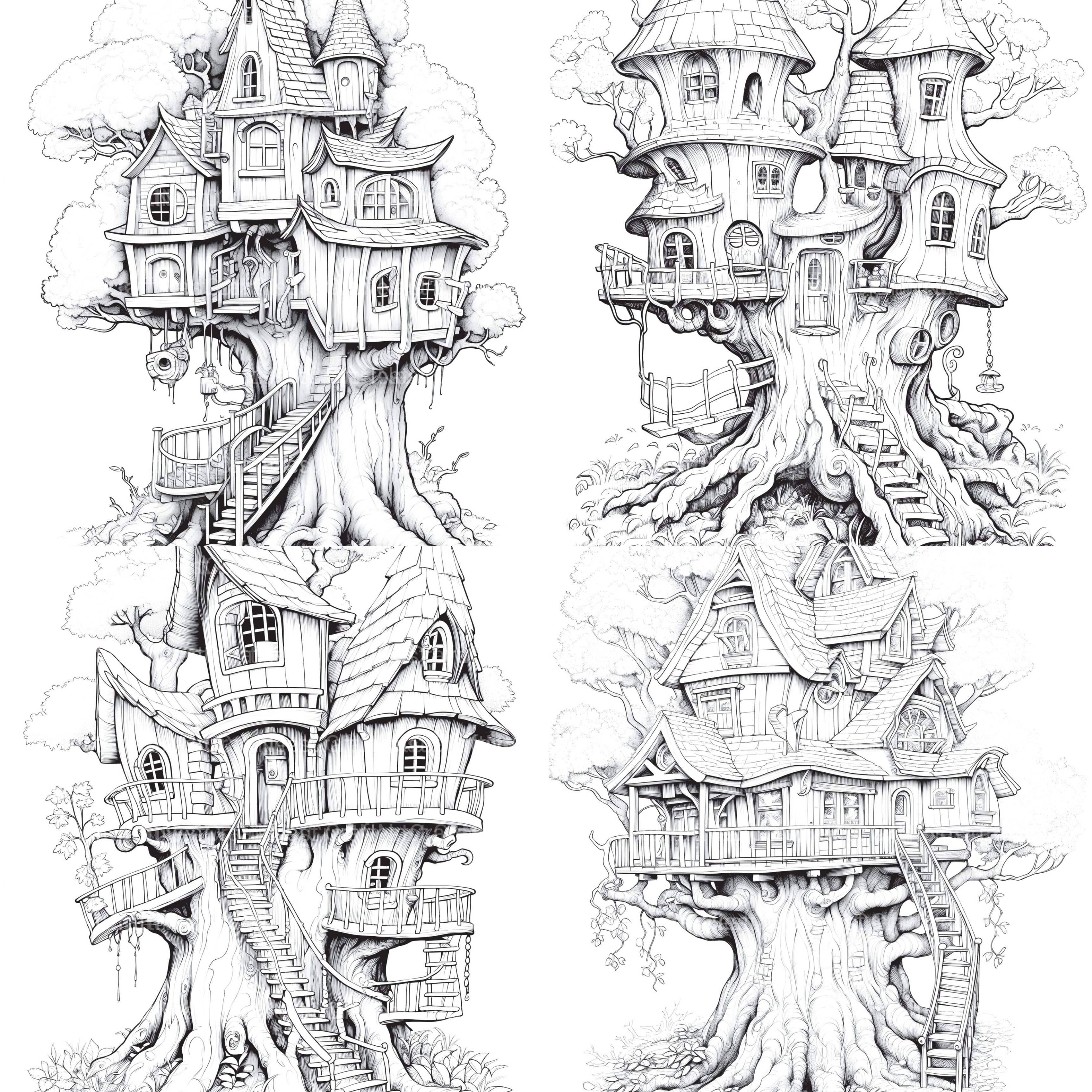 Treehouse Coloring Book - CraftNest - Digital Crafting and Art