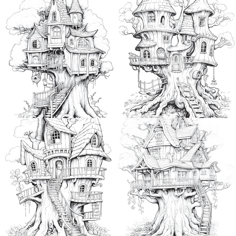 Treehouse Coloring Book - CraftNest - Digital Crafting and Art