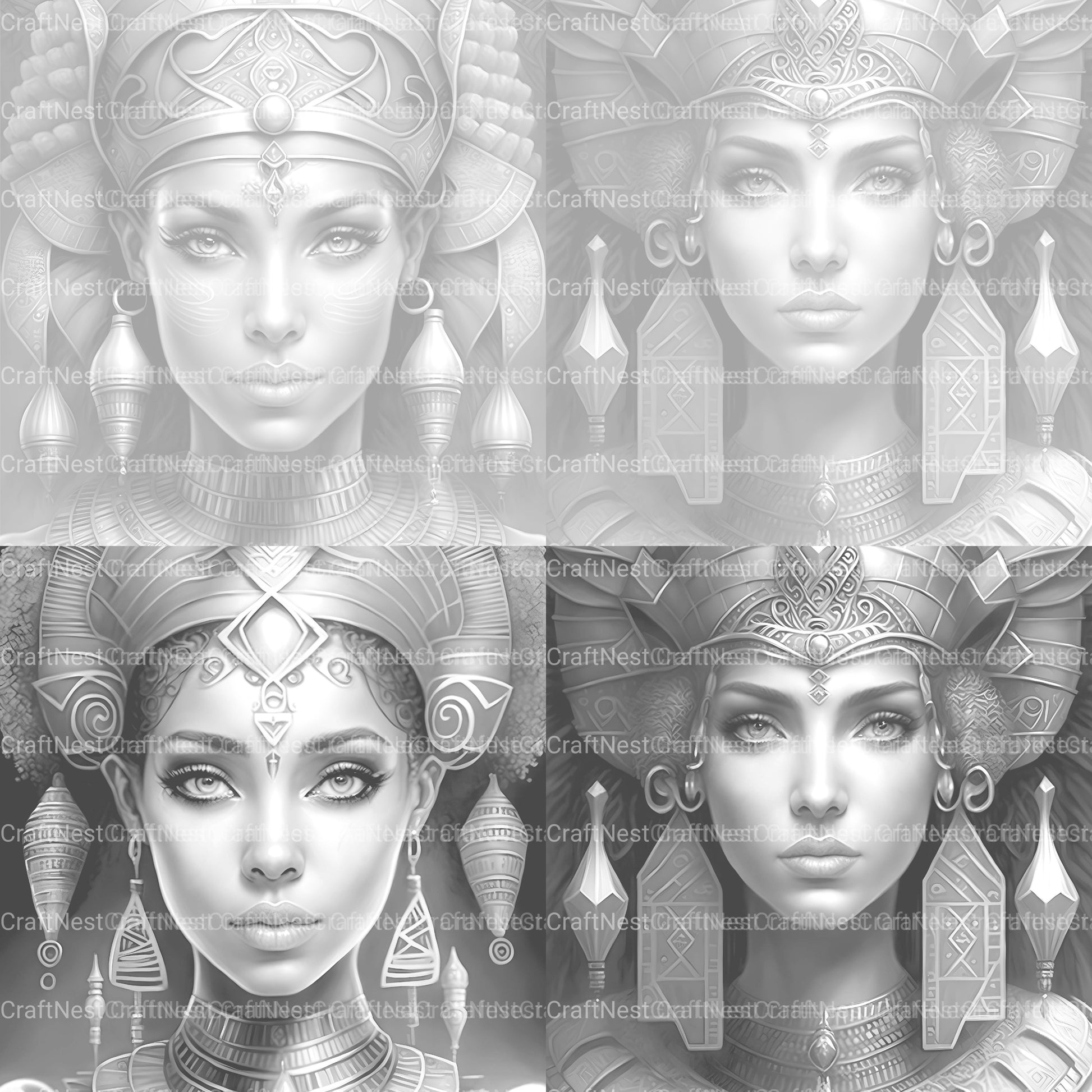 Ancient Egypt Queen Coloring Book 2 - CraftNest - Digital Crafting and Art