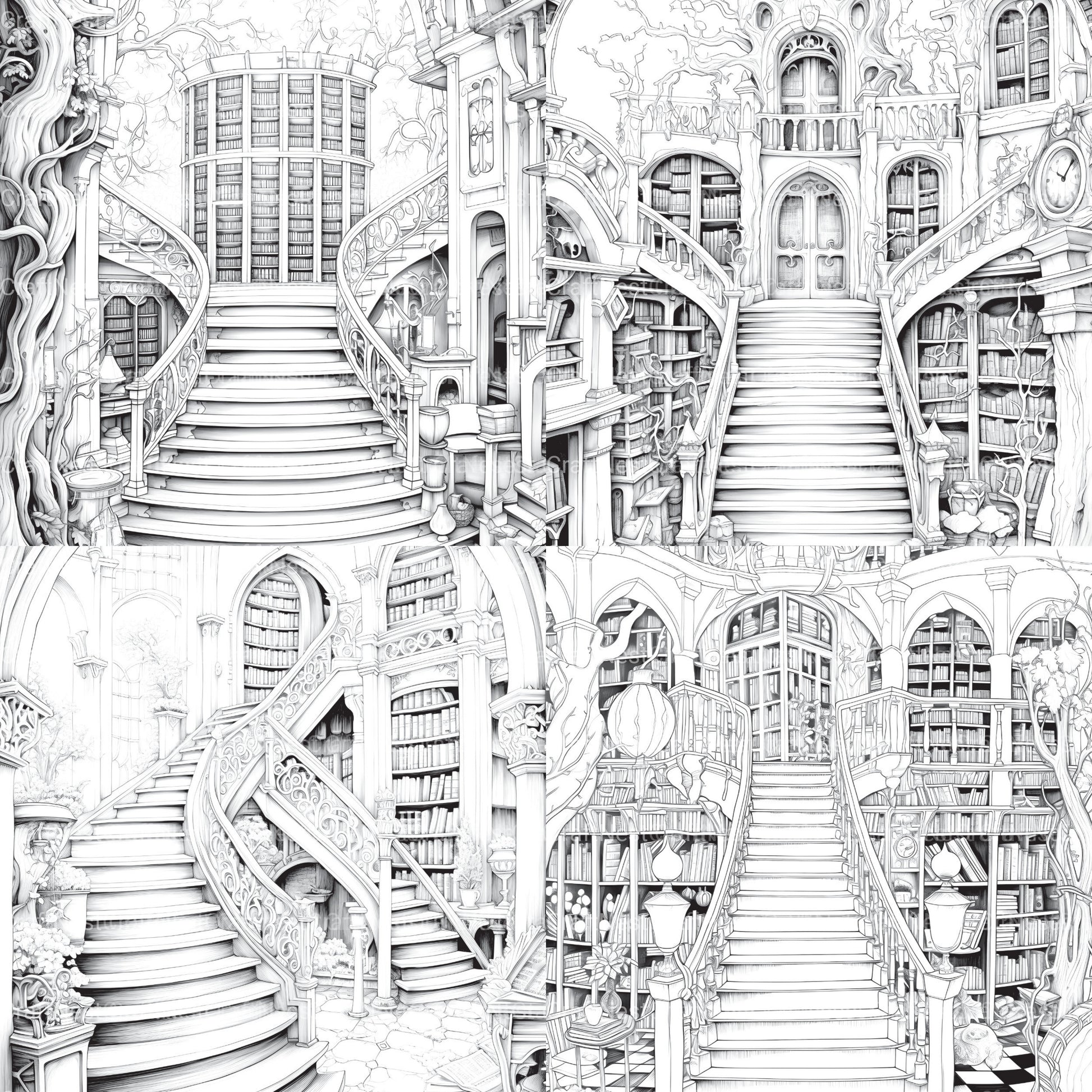 Enchanted Library Coloring Book - CraftNest - Digital Crafting and Art