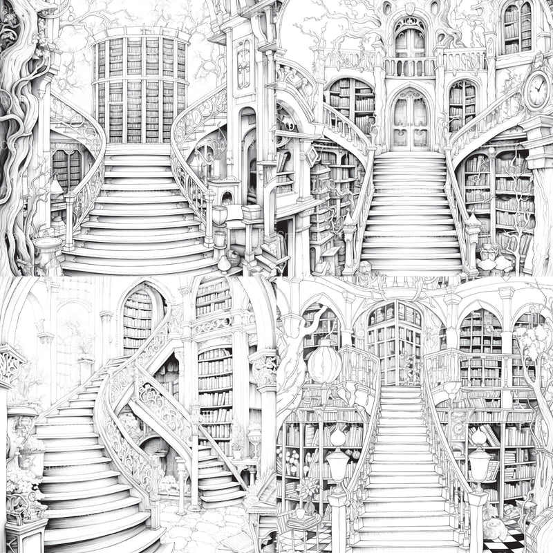 Enchanted Library Coloring Book - CraftNest - Digital Crafting and Art