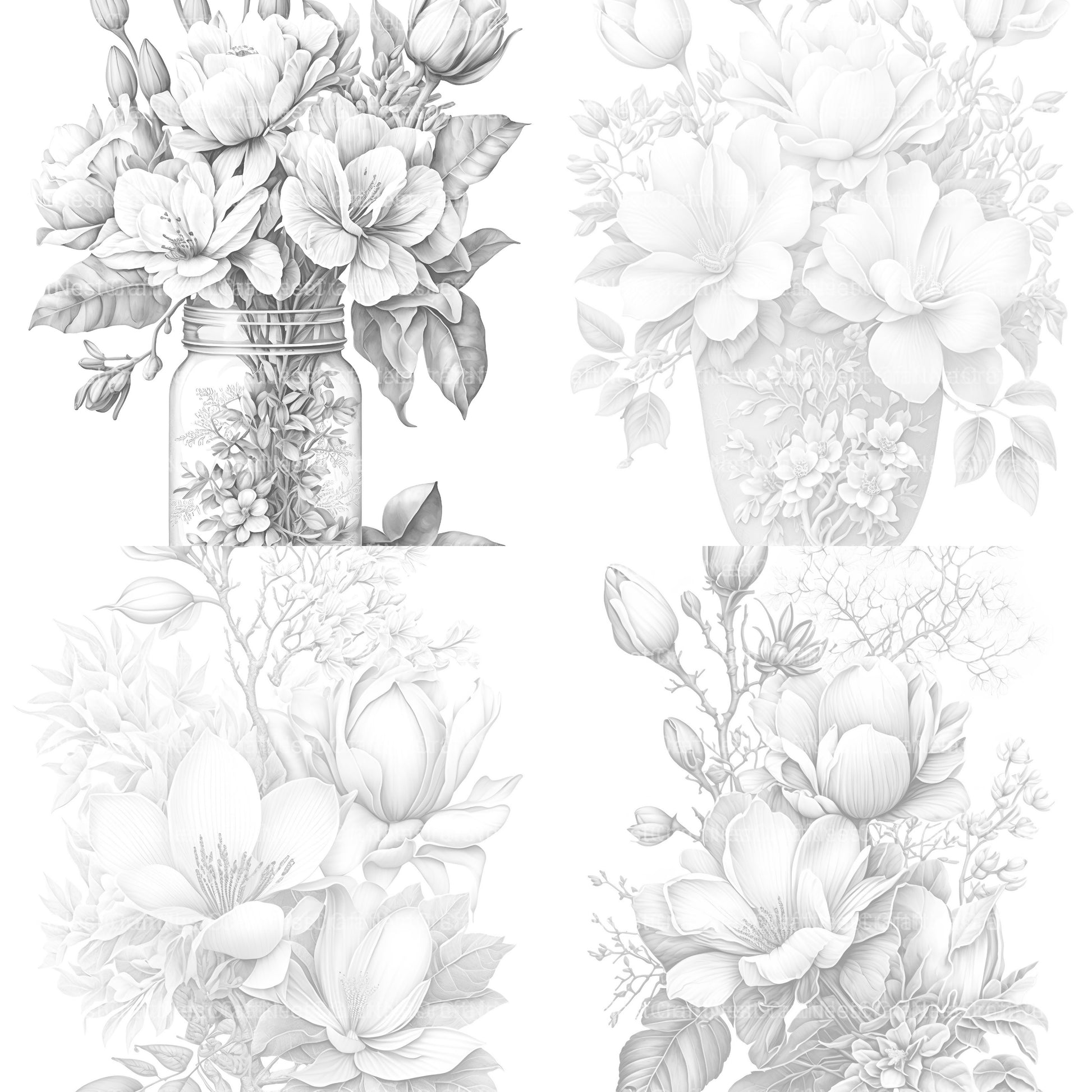 Magnolia Flower Coloring Book - CraftNest - Digital Crafting and Art