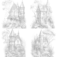 Gothic House Coloring Book - CraftNest - Digital Crafting and Art